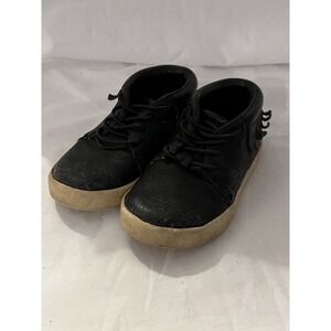 Freshly‎ Picked Girls Black Sneakers Shoes Fringe Leather Size 7